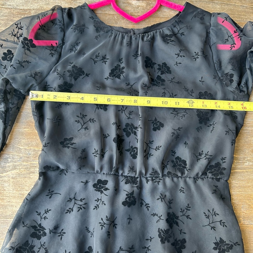 NWT - Girls size 16, pretty black midi dress, tired skirt, 3/4 length sleeve - Picture 13 of 13